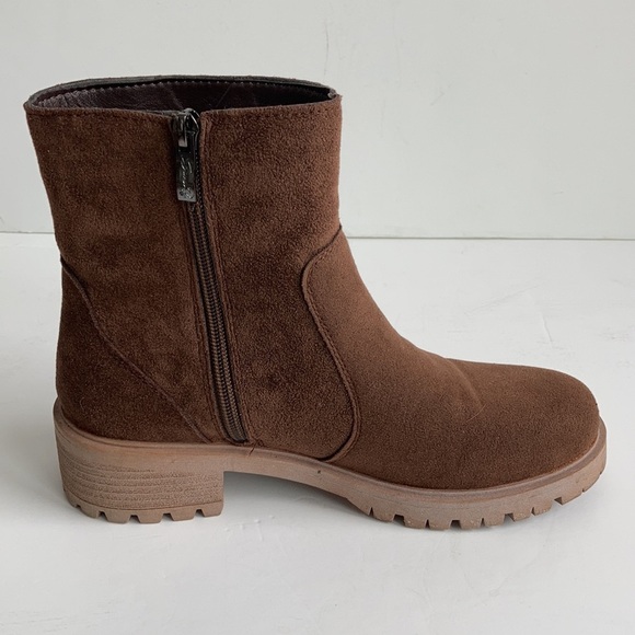 Seven brown Bestie Boot chelsea boot mid-calf lug sole side zip boot - Picture 11 of 16